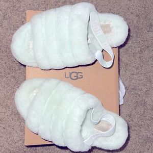 UGG Fluff Slide in Mint Green
